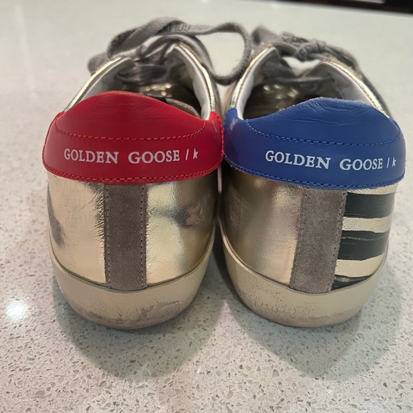 Golden Goose Super-Star silver metallic low top sneaker. NEW size 39 - Picture 4 of 8
